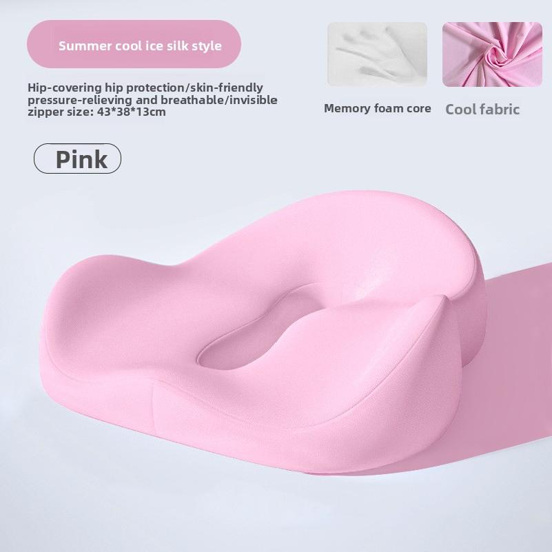 Memory foam seat cushion for chairs, provides lumbar and hip support, suitable for long-term sitting in offices, for students