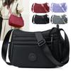 Leisure Simple Women's Shoulder Bag Nylon Multi Pockets Waterproof Messenger Bag Solid Color Female Shoulder Bag for Outings