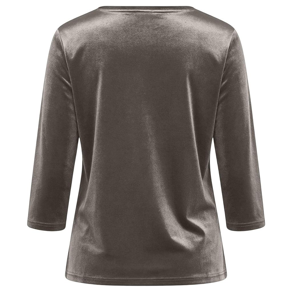 Women's Solid Color Gold Velvet Fashionable Long Sleeved T-shirt Pullover Top