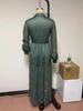 European and American Women's Clothing, Long-sleeved Printed Long Dress, Shirt Collar Dress, Long Dress.