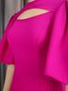 AOMEI Rosafarbene, plissierte Partykleider für Frauen, sexy, kurze Laternenärmel, Ausschnitt auf der Brust, elegante afrikanische Kleider für Feiern von Geburtstagen und Hochzeitsgästen