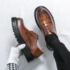 Fashion Spring New Thick Soled Lace Up Oxford Shoes for Men Designer Leather Shoes Waterproof Platform Business Formal Round Toe Shoes