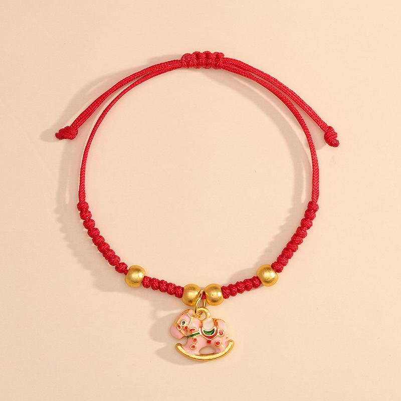 Chinese Style 2026 Horse Year Zodiac Bracelet For Women Men Lucky Hand-Woven Red Rope Bracelet New Year Jewelry Party Gift