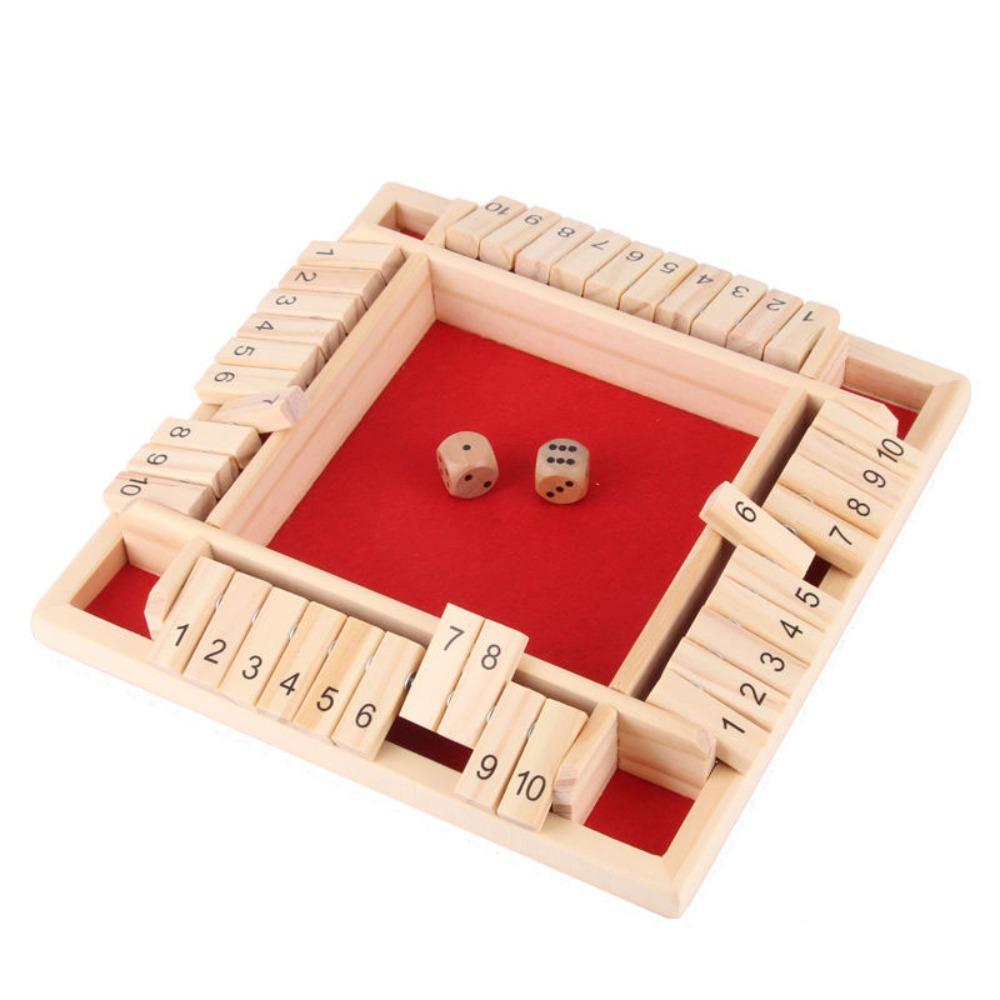 Developing Intelligent Table Board Game Toy Shut The Box Four-Sided Flip Card Game  Family Party