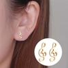 Music Symbol Hollow Stud Earrings - Minimalist Jewelry Accessories