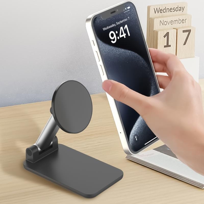 Foldable Magnetic Phone Stand with 360 Degree Rotation & Adjustable Viewing Angles Adjustable Phone Holder for Househol
