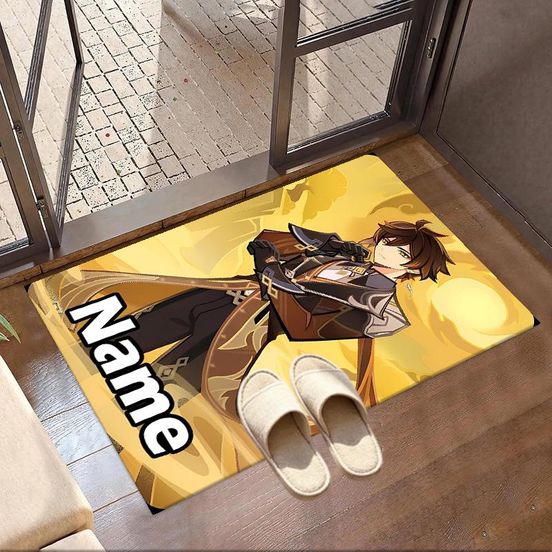 Custom Name Personalized Genshin Impact Print Carpet, Versatile Home Decor Rug, for Playroom, Apartment, Balcony, Entryway, Hallway Gift