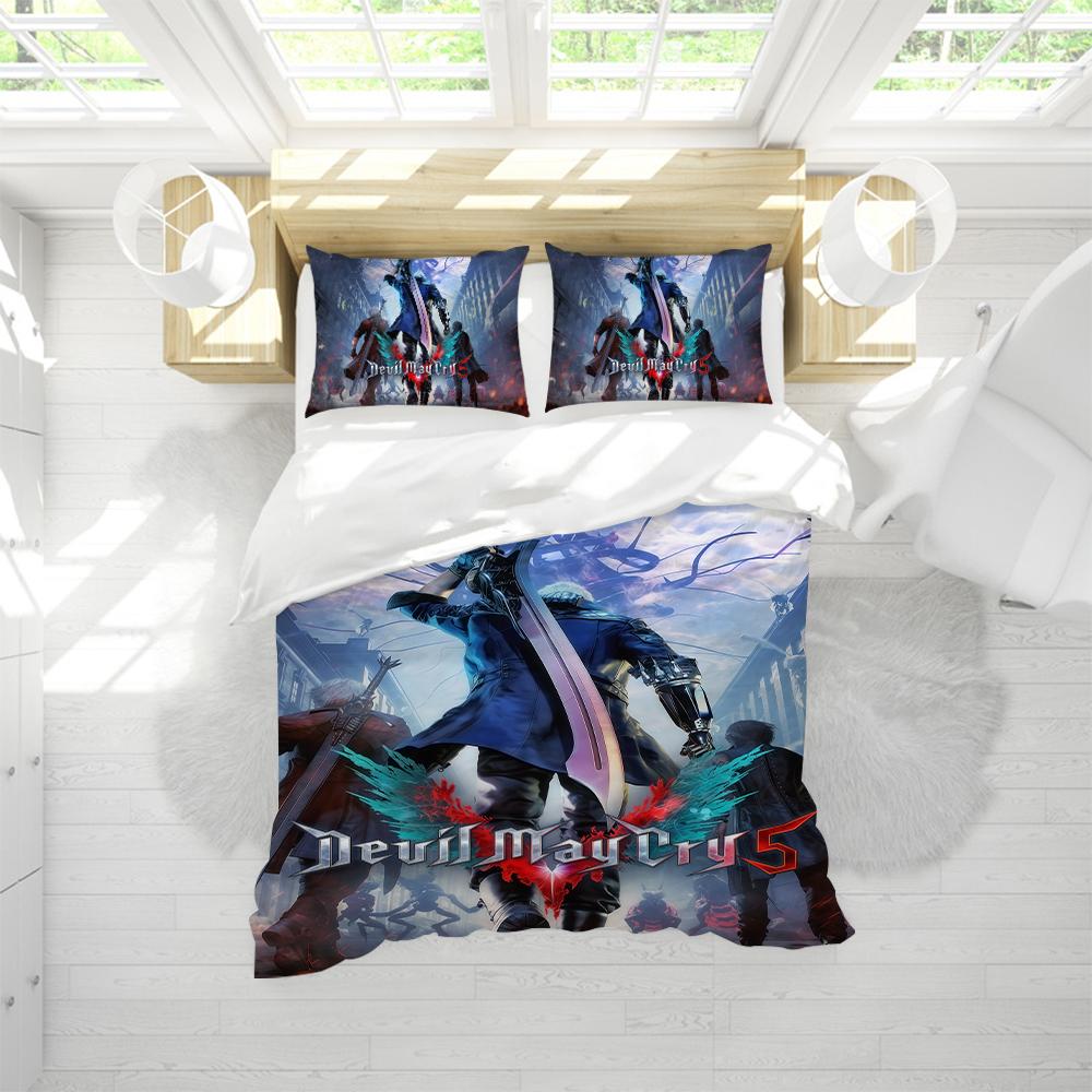 Game D-Devil May C-Cry Duvet Cover Set Soft Wash Bed 3 Piece Summer Comfortable Student Dormitory Home Baby Bedding Best Seller