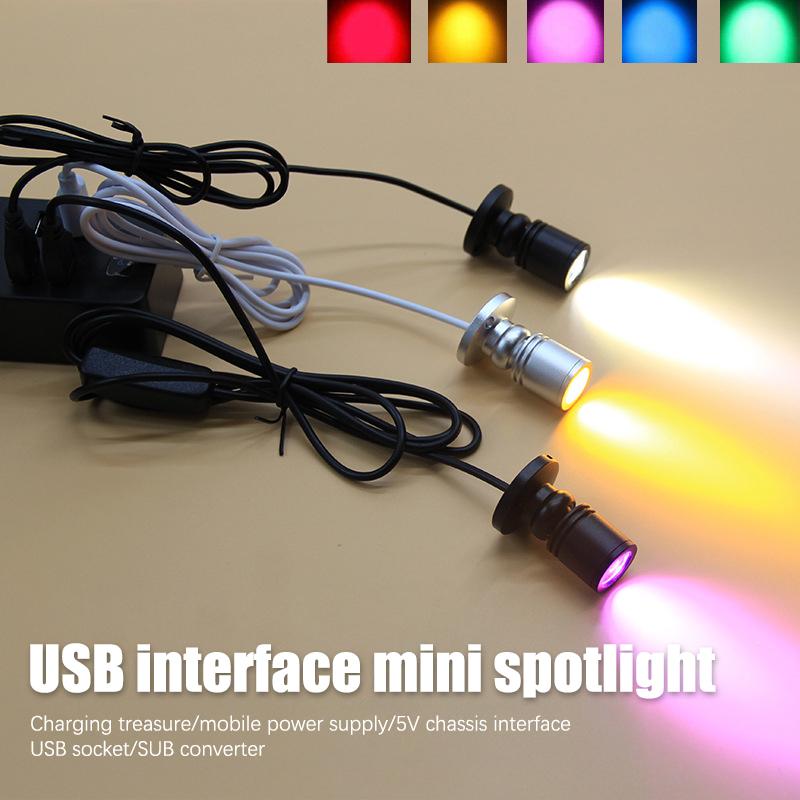 Led Usb Spotlight Jewelry Cabinet Showcase Counter Lamp Surface Mounted Ceiling Mini Spot Light Usb 5V Interface