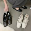 Fashion Bailamos 2024 Spring New Brand Women Flats Fashion Square Toe Shallow Mary Jane Shoes Soft Casual Ballet Shoes Slingback Shoes