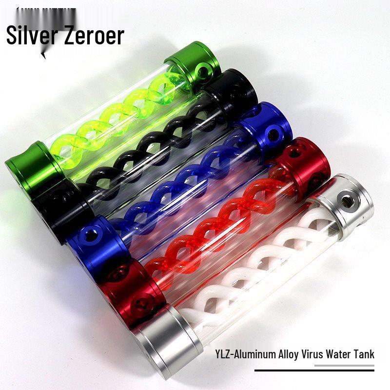 YLZ Aluminum Alloy RGB T-Type Water Cooling Cylinder with Spiral Water Tank Cooling Kit 200mm Black