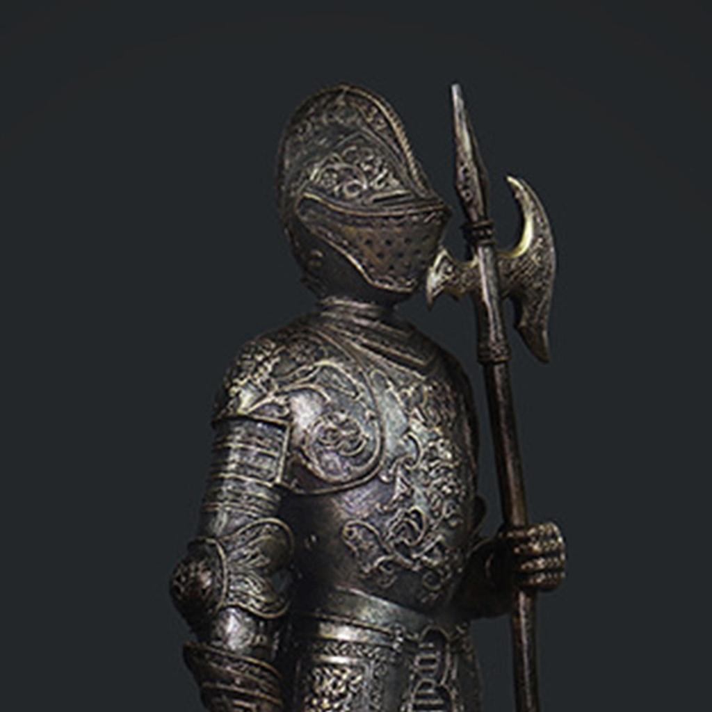 Knight Statue Creative Vintage Art Crafts Decorative Figurine Tabletop Ornament for Desk Shelf Living Room Entrance Home Decor