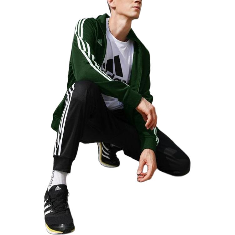 adidas Logo Lässige Sportmode Vielseitige Retro Stehkragenjacke Herrenjacke Dunkelgrün TR30JR-DGNW