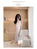 Minimalist Striped Sleeveless Knit Midi Dress with Waist-Cinching Design for Women