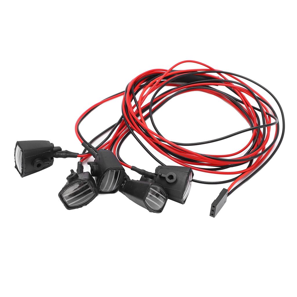 RC 5 LED Autolichter Set Kunststoff DC 5V Weißes Licht mit Quadratischem Lampenschirm für Axial SCX10