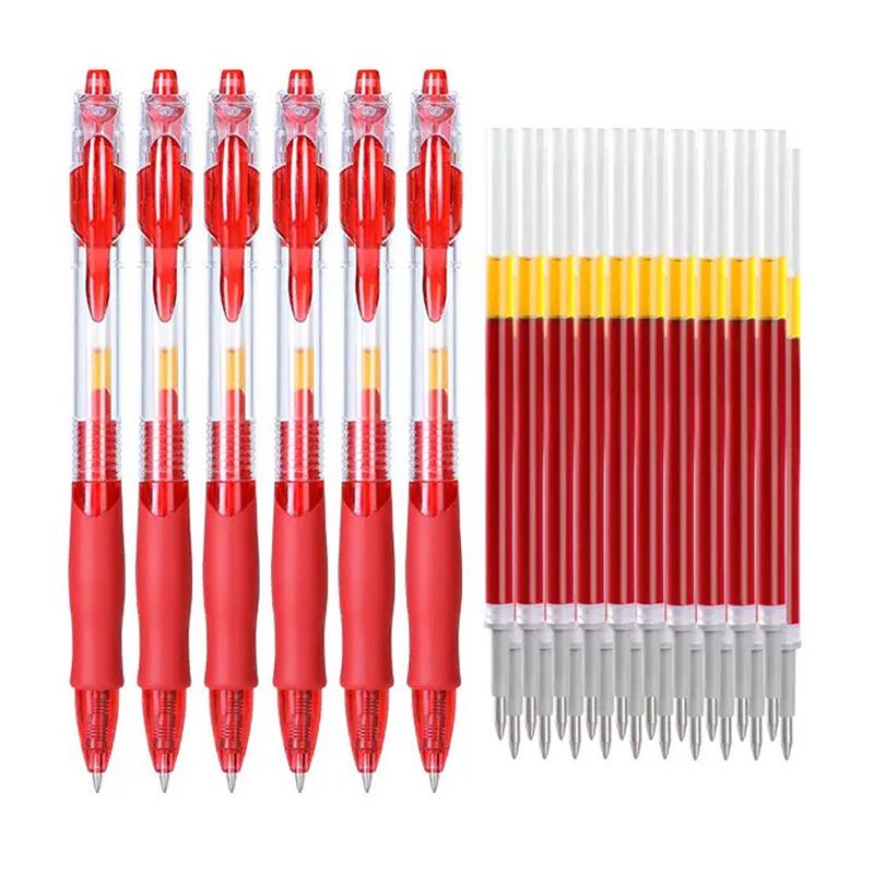 Black/Red GP1008 Ballpoint Pen for Students and Offices - Refillable, Press-Action Design for Writing and Signing