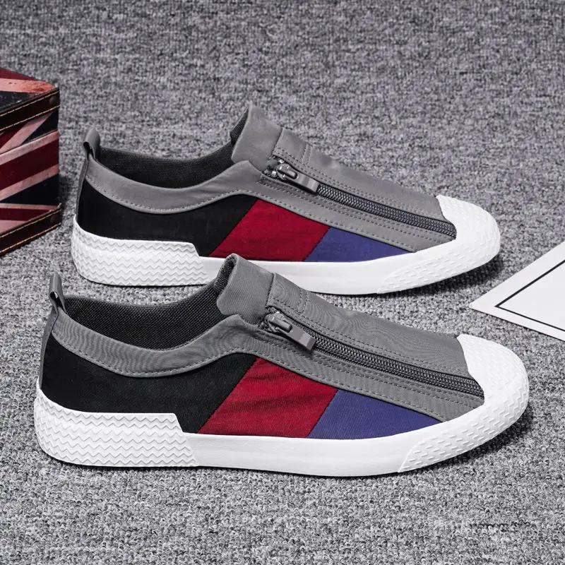 

Модные мужские туфли из вулканизированной стали Новые дизайнерские кроссовки Дышащие мужские мокасины Мокасины из парусины Мягкая подошва Удобная повседневная обувь Туфли на плоской подошве 44