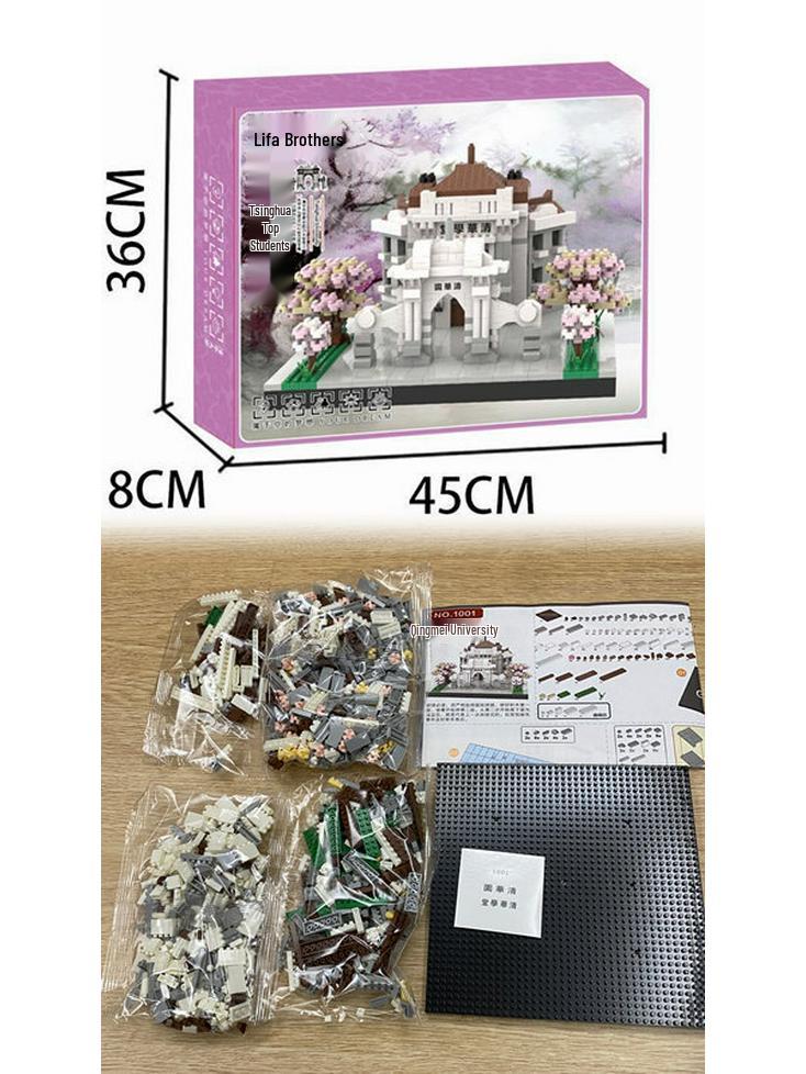 Famous Universities Building Blocks Set: Peking, Fudan, Wuhan - Educational Toy for Kids