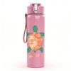 1PC Sea Turtle Starfish Tropical Print 750ml Color Plastic Sports Water Bottle Leakproof Flip Straw Lid Suitable for Sports Office Home Use