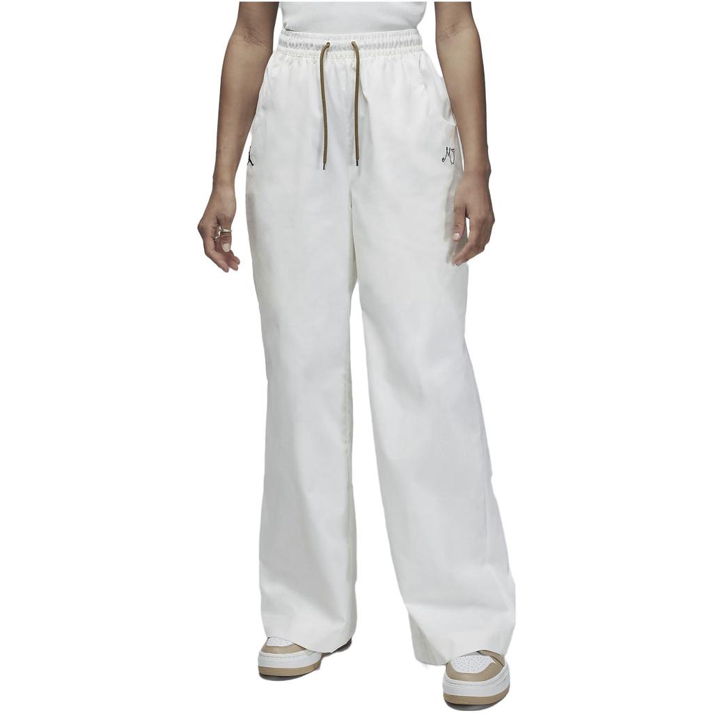 Jordan Relaxed Solid Drawstring Straight Leg Pants Women Bottoms White FB5123-133