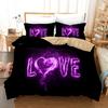 Love Heart Duvet Cover Set King Size Valentines Bedding Set Pink Love Heart Pattern Soft Microfiber Fabric For Girls Women Quilt