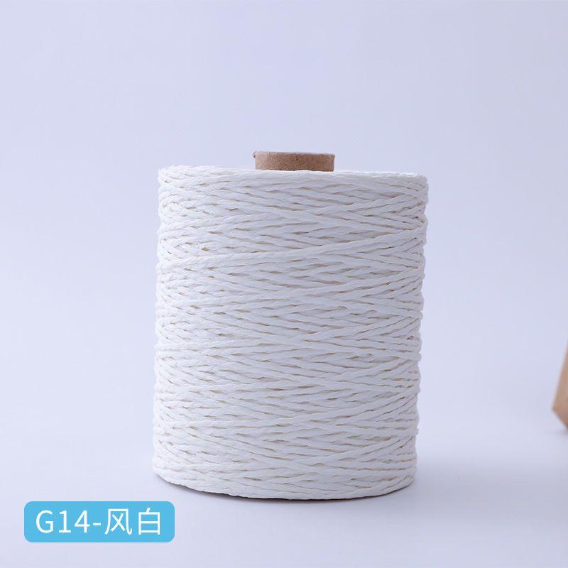 150g Baumwoll-Raffiagarn Natur zum Handstricken Häkeln Sommer Strohhüte Sandalen Haken Taschen Papiergrasfaden 1 Knäuel\=280M