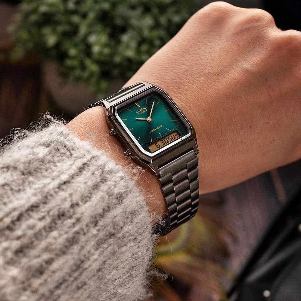 Casio Vintage-Uhr Chrom AQ-230EGG-3AEF Harz, Sport, Vintage.