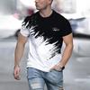 Tricou de vară pentru bărbați, casual, cu gât rotund, topuri largi, tricou cu imprimeu la modă în contrast de culoare pentru bărbați, tricou amuzant 3D, haine de stradă la modă