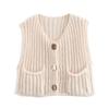 Pocket Sleeveless Knit Vest Cardigan Pocket Sleeveless Sweater Vest Cardigan