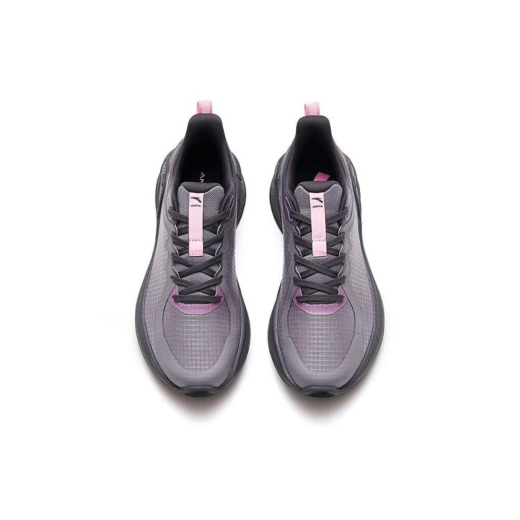 New Anta City Anti Slip Wear Resistant Low Top Running Shoes Women's Gray Pink 122335566-3