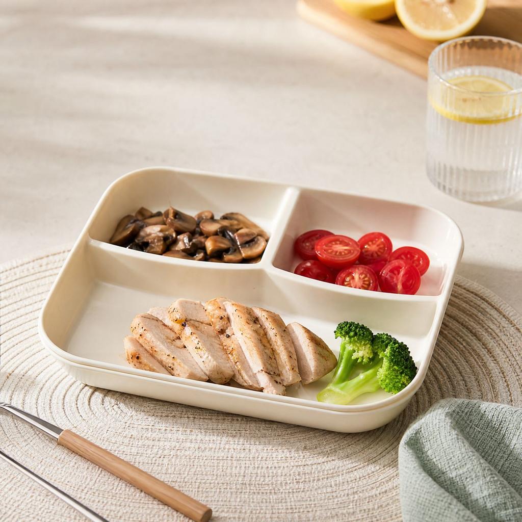 Divided Plate for Adults and Kids, Food Grade Drop- Household Meal Prep Tray