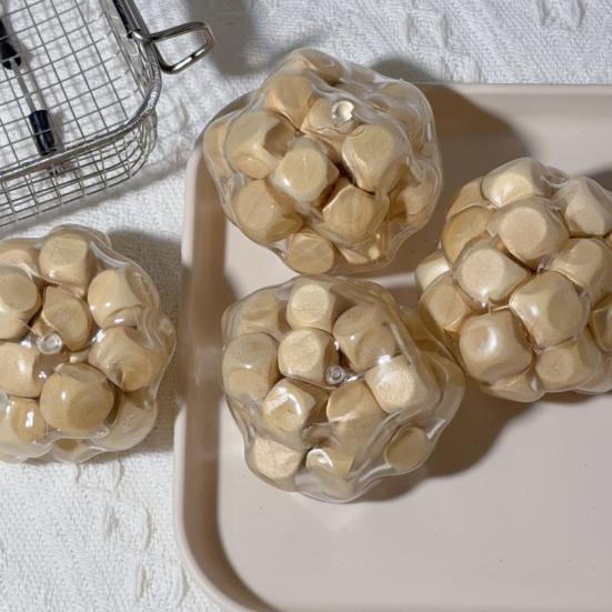 Holzblock gefüllter Stressball Formbarer Angstabbau Würfel Füllkugel Quetschspielzeug Tragbar Reise Beruhigende strukturierte Kugel Sensorisches Fidget-Spielzeug