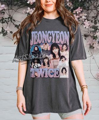 Jeongyeon Twice Retro Collage Graphic Tee Shirt