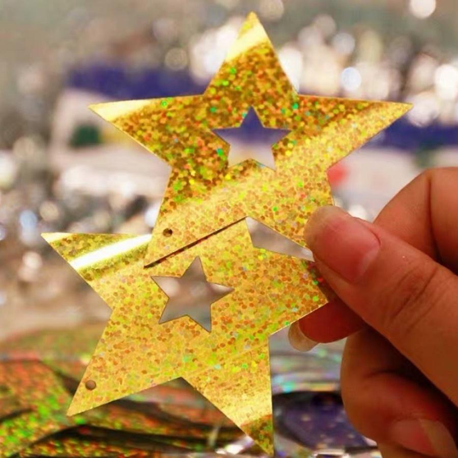 Golden Star Hangers Birthday Party Decoration Balloon Decorations Sequin Pendants Restaurant Window Decorations Supplies
