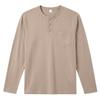 Herren S Locker geschnitten Langarm Henley-Kragen Lässig Basic T-Shirt