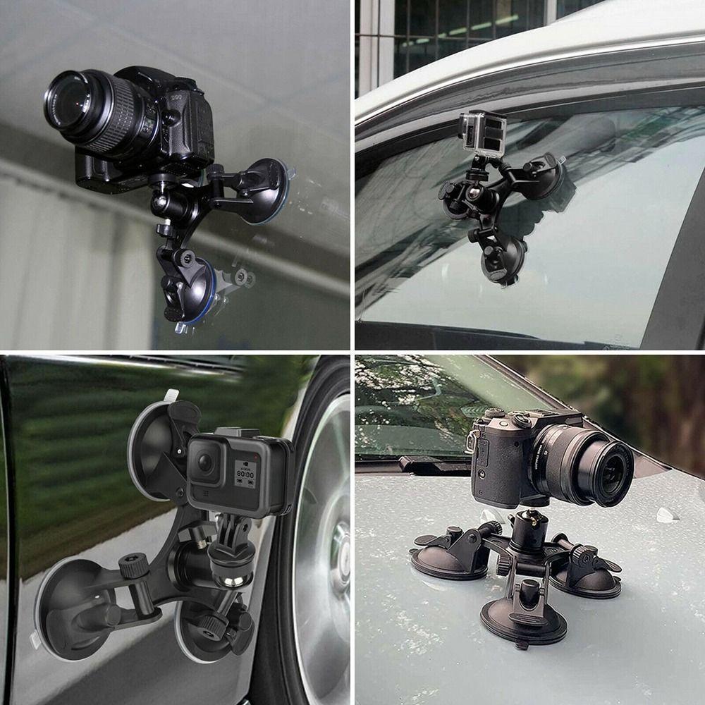 Triple Suction Cup Expansion Adapter Car Mount Holder for DJI Osmo/GoPro Hero 10 9 8 7 6 5