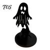 Solid Metal Silhouette Decor Halloween Wooden Candle Holder, Black Hollow Crow Spider Tealight Display Unique Tea Light Holder Stand, Gothic Tabletop