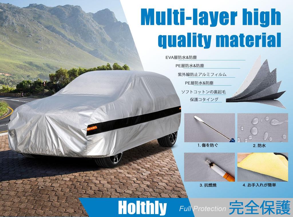 Holthly Thickened Car Body Cover for Kei and UV Fits Citroen Honda Suzuki Subaru Hyundai and Suzuki Alto 10-Layer Cars, Fleece-Lined, Waterproof,