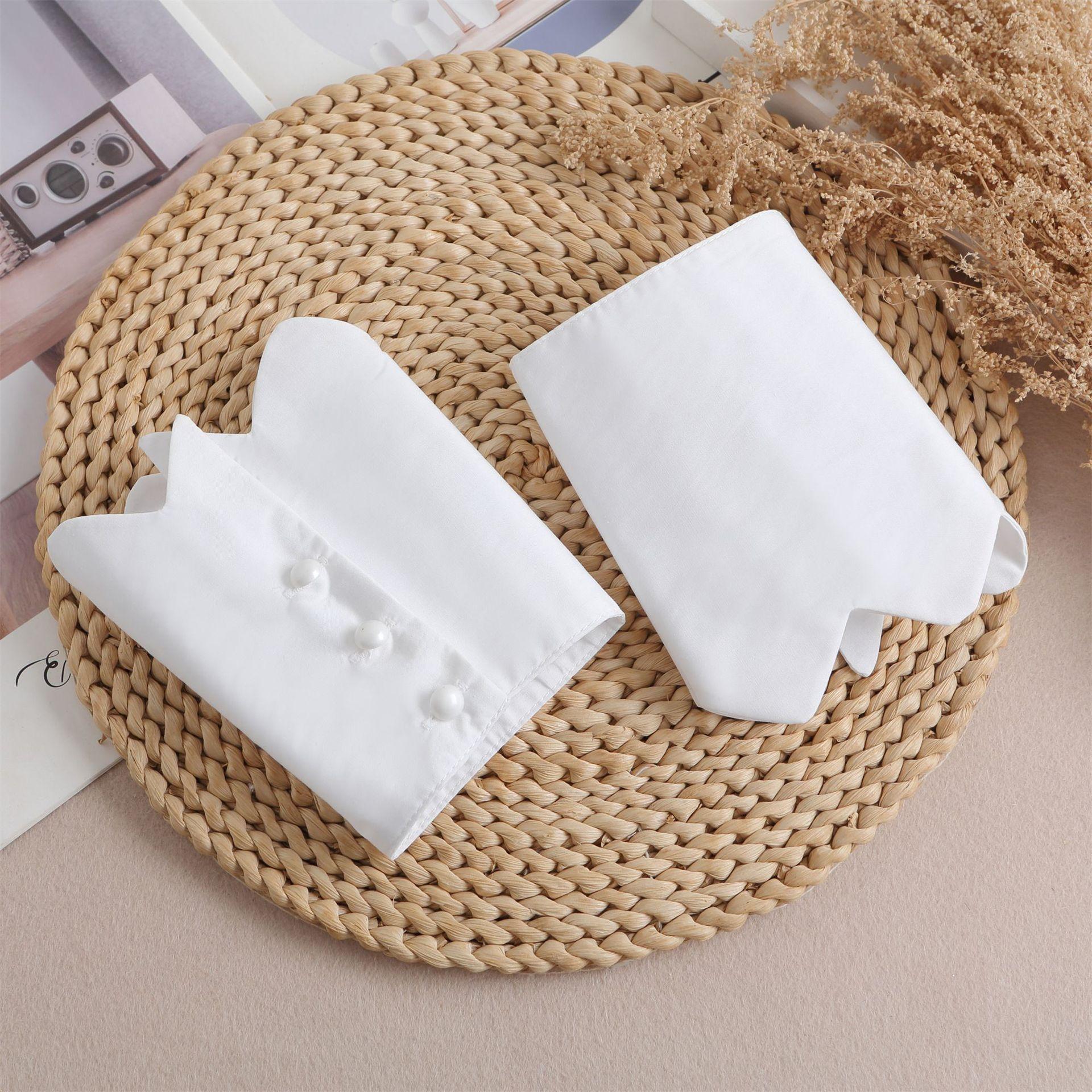 

Модные волнистые хлопковые поддельные рукава, многослойная поддельная рубашка, декорированная поддельными манжетами, костюмные запястья, рукава белый