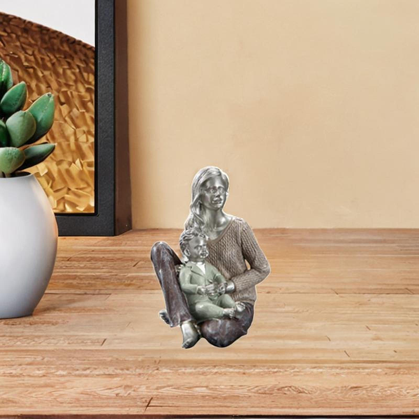 

Contemporary Family Figurine Art Piece for Chic Home Styling 12x10x14cm_mother and kid