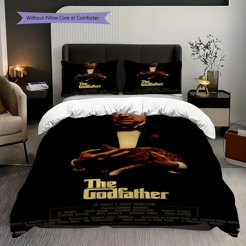 The Godfather Movie Poster Bedding Threepiece Set 1 Duvet Cover 2 Pillowcase Without Core Christmas Birthday Gift Soft And Comfortable