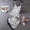 Pajamas sexy temptation women suspender nightgown nightgown set, imitation silk nightgown ice silk summer loungewear