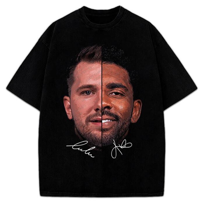 Kyrie Irving And Luka Doncic T-Shirt Dallas Basketball Custom Design Graphic Tee XXXL