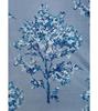 Fashion String Polyester Blossoms Eyelet Window Curtains (5 Feet, Blue) - 2 Piece, Floral | Light-Filtering