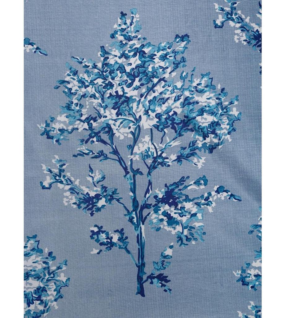 Fashion String Polyester Blossoms Eyelet Window Curtains (5 Feet, Blue) - 2 Piece, Floral | Light-Filtering