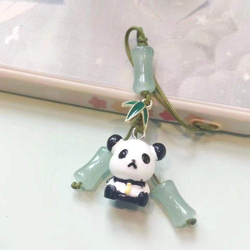 Phone Charm Lucky Panda Pendant Coloured Glaze Phone Straps Mobile Phone Lanyard Jewelry Gift
