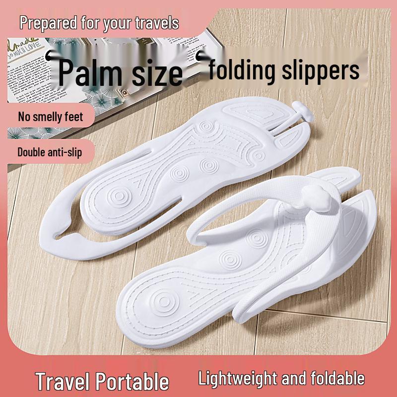 Portable Women's Non-Slip Foldable Travel Slippers for Beach or Hotel Use