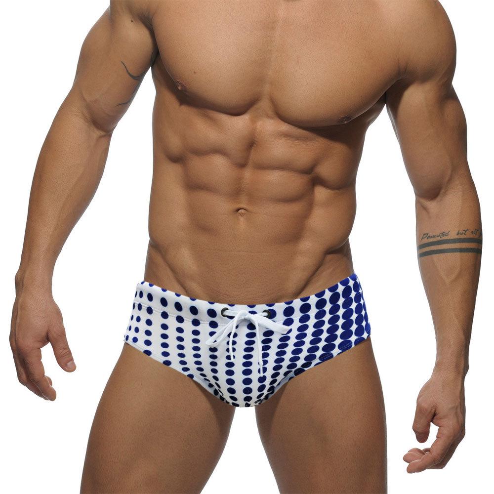 

UXH Men s Polka Dot Gradient Triangle Swim Trunks - Close-Fitting Beach Shorts Extra Large синий