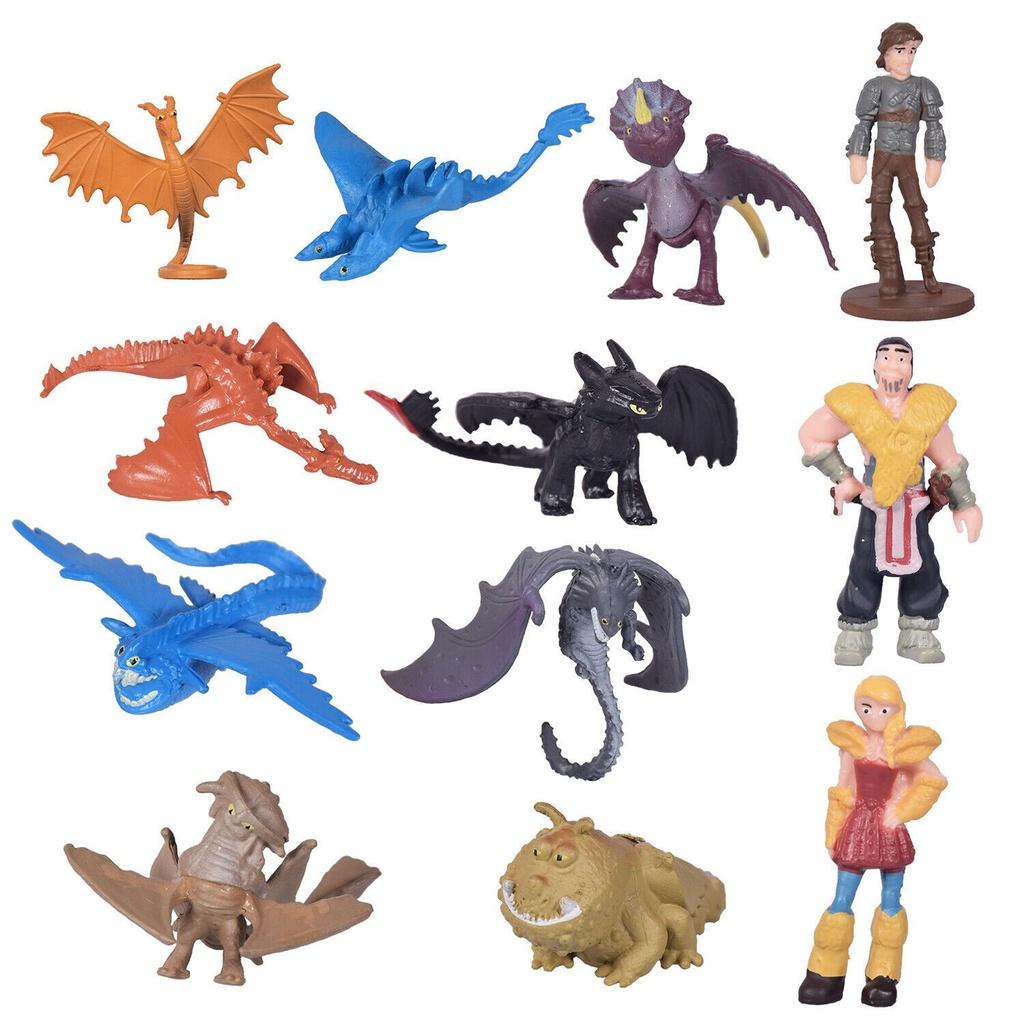 12 Pcs How To Train Your Dragon Action Figures Featuring Hiccup Astrid And Toothless Collection