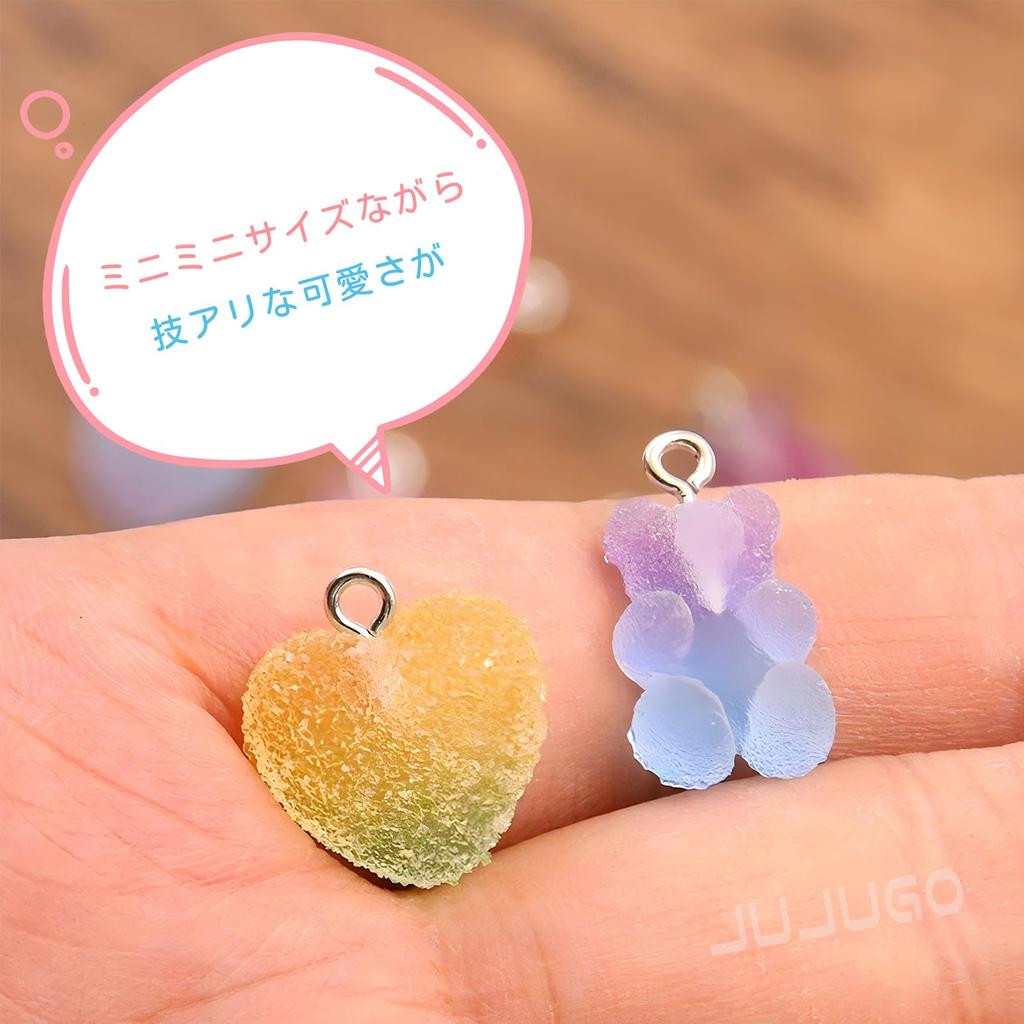 JUJUGO Silicone Molds Gummy and Bear Shapes for DIY and Jewelry Making Reusable (2-Pack) - Heart, Star, Resin, Crafts, -